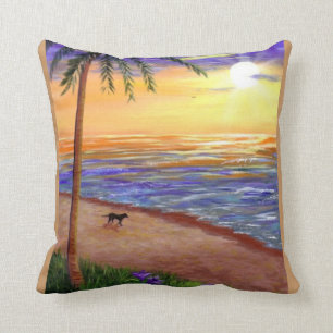 Coussin Palmier tropical Creationarts de plage d'art de