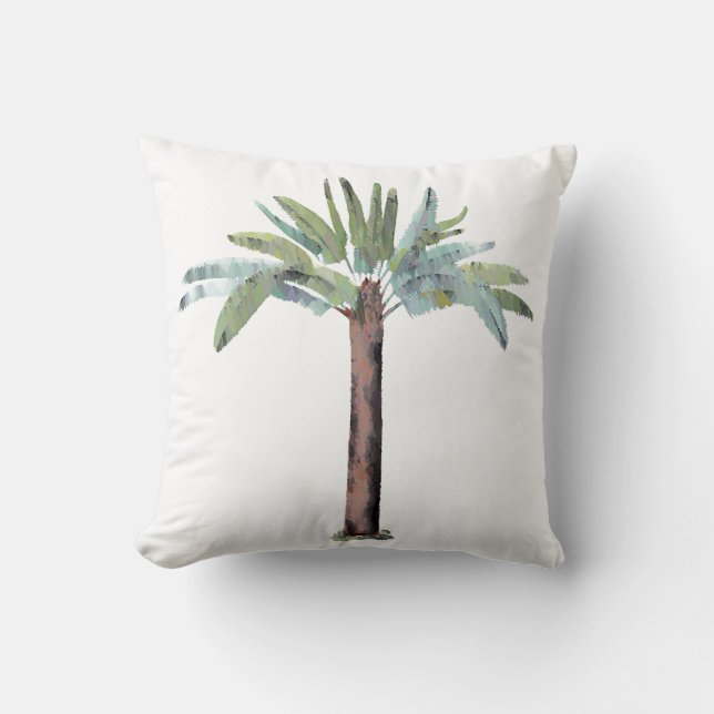 Coussin Palmier tropical d'aquarelle (Recto)