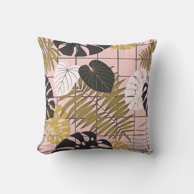 Coussin Palmier tropical feuille motif (Recto)