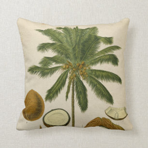 Coussin palmier tropical vintage