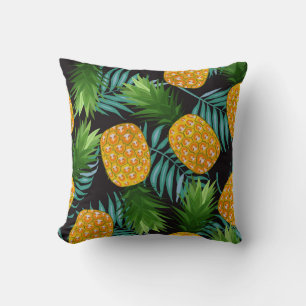 Coussin Palmiers à ananas Tapisserie noire