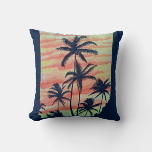 Coussin Palmiers à noix de coco hawaïens