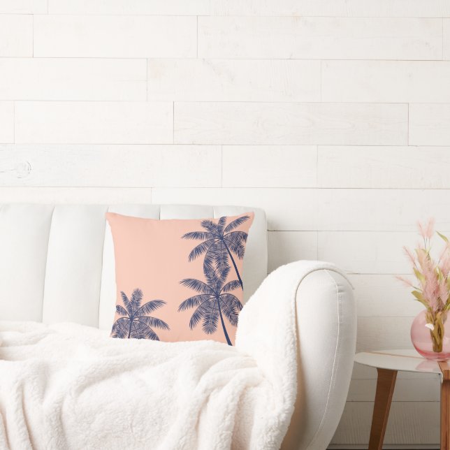 Coussin Palmiers bleus tropicaux (Canapé)
