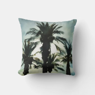 Coussin Palmiers Blue Sunset Style Tropical