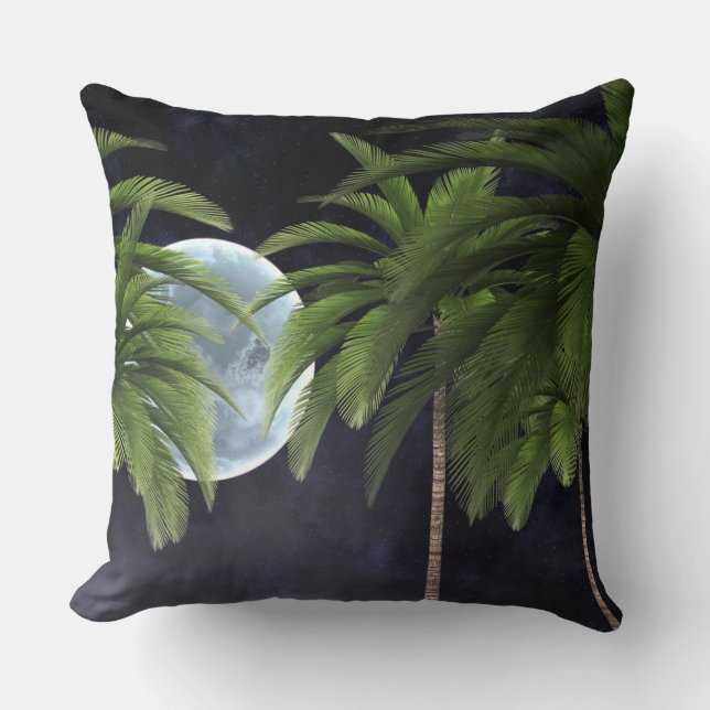 Coussin Palmiers contre la lune (Recto)