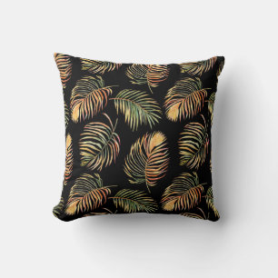 Coussin Palmiers Gold-Green : Aquarelle Motif sans couture
