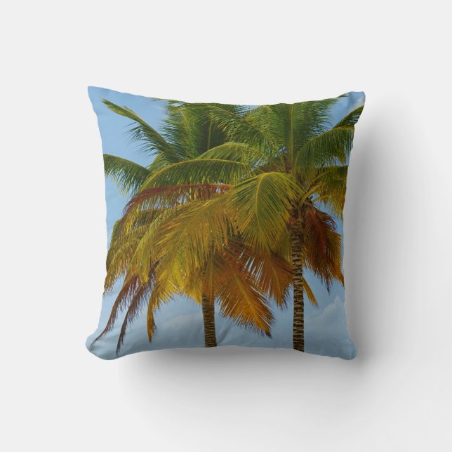 Coussin Palmiers Hawaiian Exotic Beach (Recto)