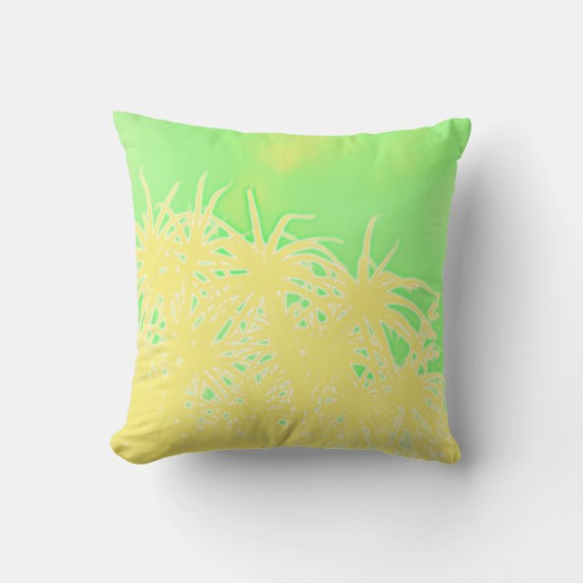 Coussin Palmiers stylisés Art Abstrait Pastel Tropical (Recto)