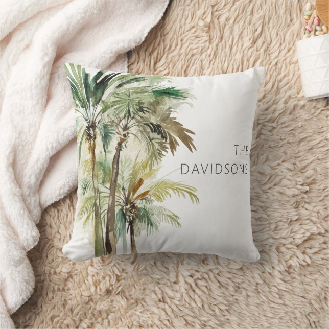 Coussin Palmiers Tropicaux Modernes Plage (Couverture)