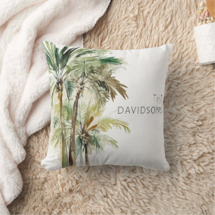 Coussin Palmiers tropicaux Plage moderne