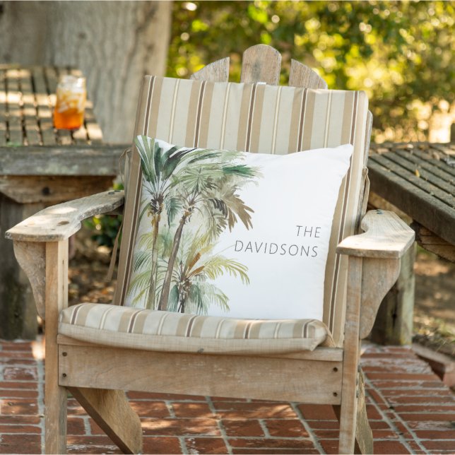 Coussin Palmiers tropicaux Plage moderne (Chaise)