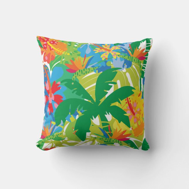 Coussin Palmiers, tropicaux, sans coutures motifs (Recto)