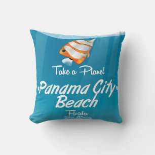 Coussin Panamá City Beach Florida affiche de voyage vintag
