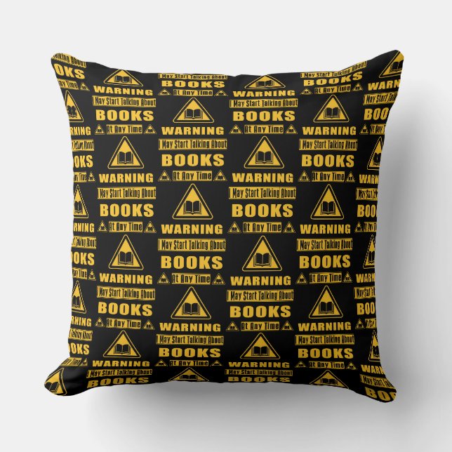 Coussin Pancarte réversible d'avertissement pour amoureux  (Recto)