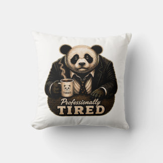 Coussin Panda amateur de café professionnellement fatigué