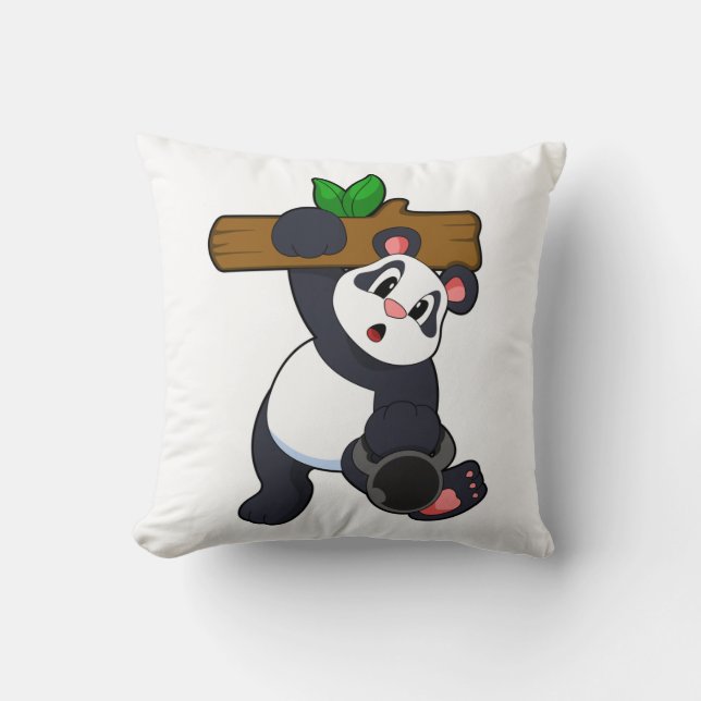 Coussin Panda avec bois à l'entraînement Force (Recto)
