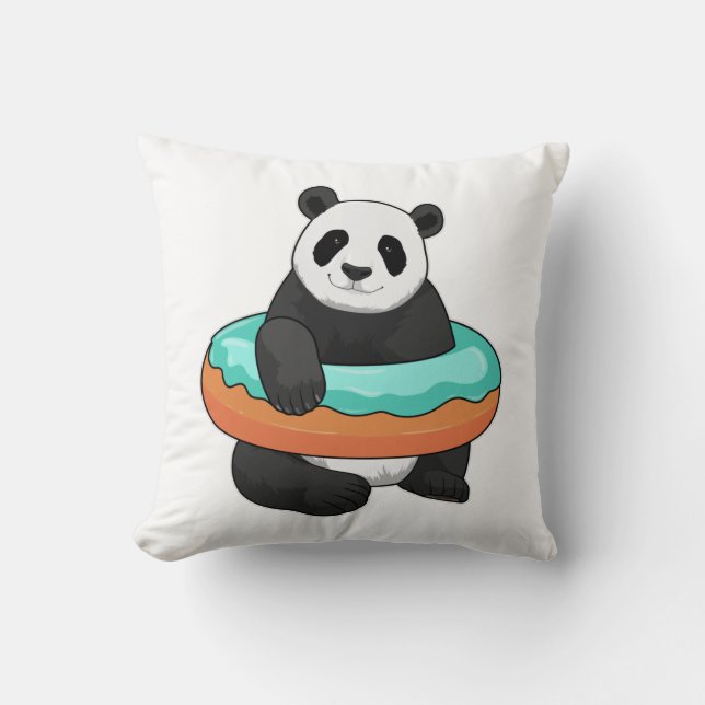 Coussin Panda avec Donut (Recto)