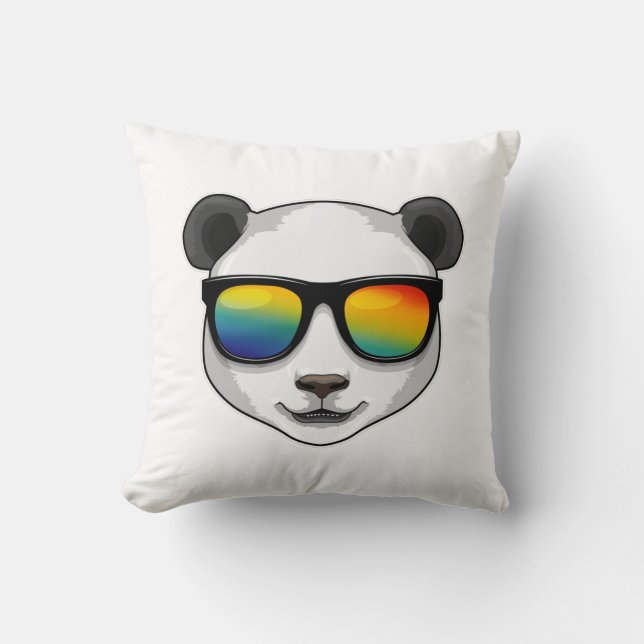 Coussin Panda avec lunettes de soleil (Recto)
