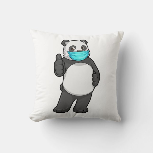 Coussin Panda avec masque visage (Recto)