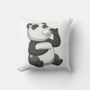 Coussin Panda avec Tea Cup