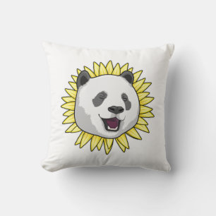 Coussin Panda avec tournesol