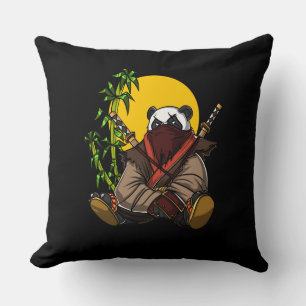 Coussin Panda Bear Ninja Samurai Guerrier Animal