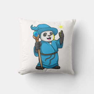 Coussin Panda comme Assistant avec baguette magique