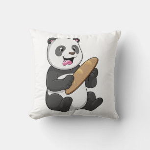 Coussin Panda comme boulanger avec pain