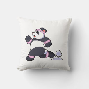 Coussin Panda comme coureur à la course