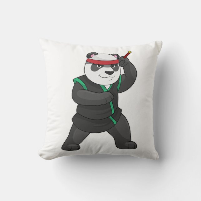 Coussin Panda comme Ninja en costume (Recto)