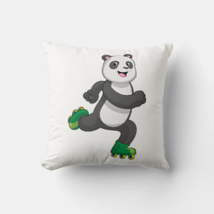Coussin Panda comme Patinage en ligne avec Roller skates