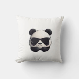 Coussin Panda Cool avec Lunettes de Soleil