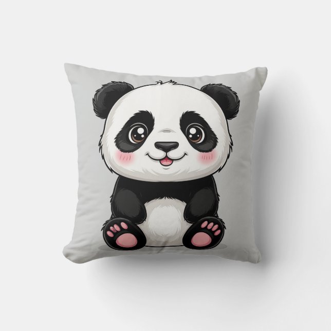 Coussin Panda de dessin animé adorable (Recto)