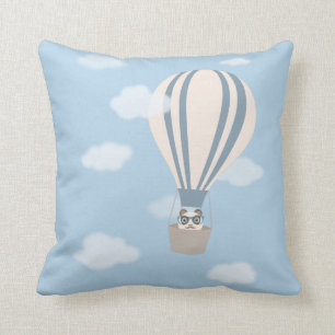 Coussin Panda de hippie sur le ballon à air chaud