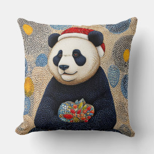 Coussin Panda de Noël mignon