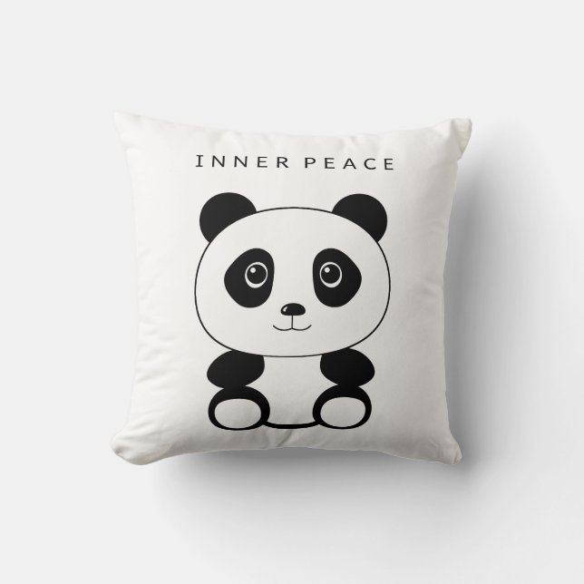 Coussin Panda de paix intérieure (Recto)