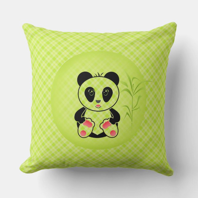 Coussin Panda, dessin animé, enfants (Recto)