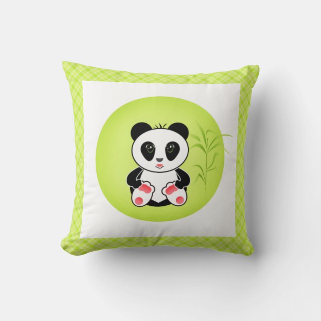 Coussin Panda, dessin animé, enfants (Recto)