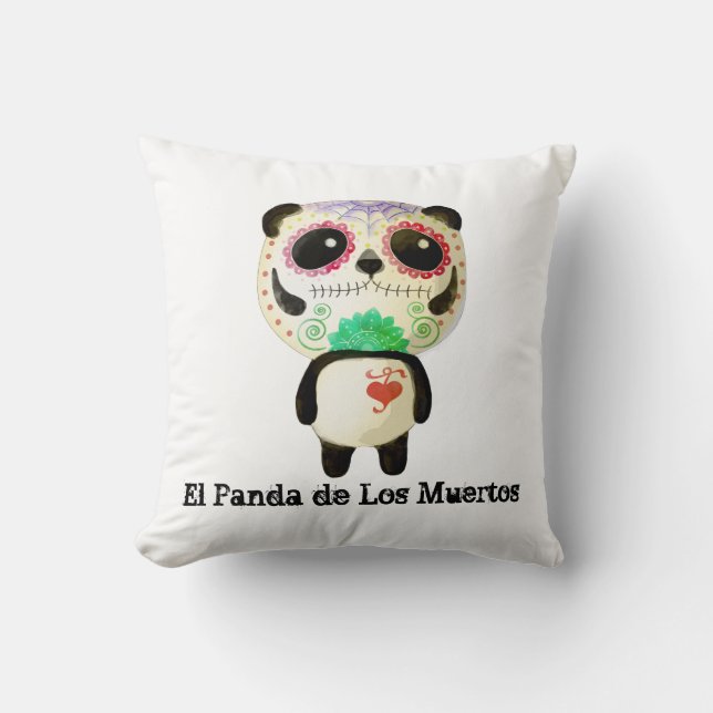 Coussin Panda du jour des morts (Recto)