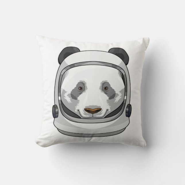 Coussin Panda en astronaute avec casque (Recto)