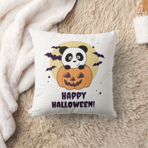 Coussin Panda En Pandas Douces Citrouilles Bonne Halloween