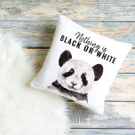 Coussin Panda Funky Moderne Noir Et Blanc Avec Citation<br><div class="desc">Panda Funky Moderne Noir Et Blanc Avec Citation</div>