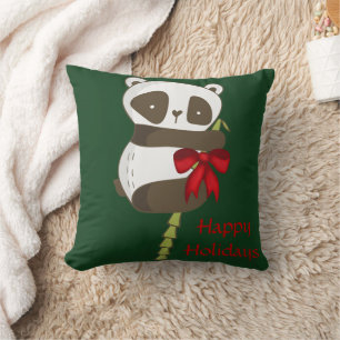 Coussin Panda Joyeuses Fêtes