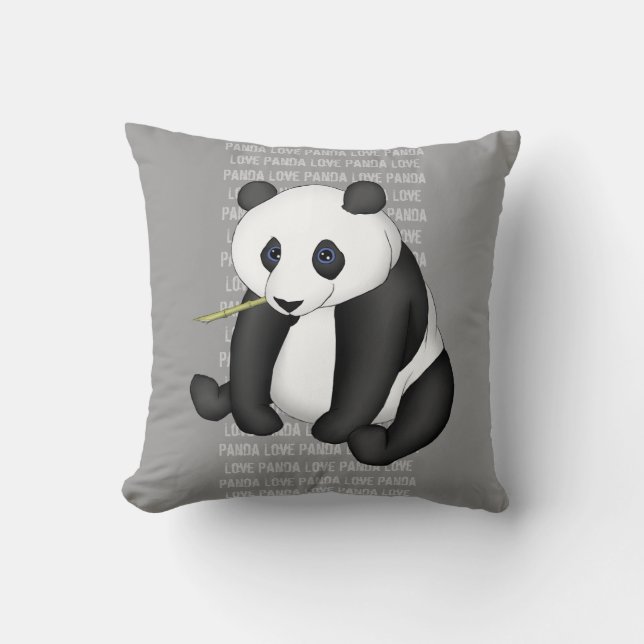 Coussin Panda mangeant le bambou (Recto)