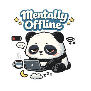 Coussin Panda mentalement déconnecté Esthétique Lo-Fi d'