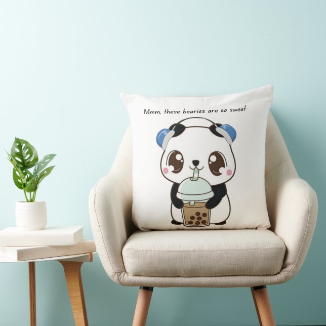 Coussin Panda Mignon – Déco Panda Kawaii Adorable (Chaise)
