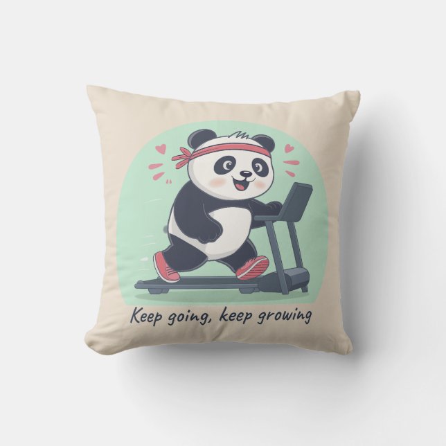 Coussin Panda mignonne avec café (Recto)