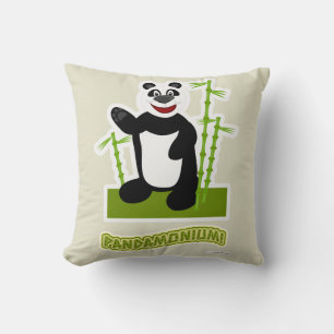 Coussin Panda-monium Panda Ours personnage de dessin amusa