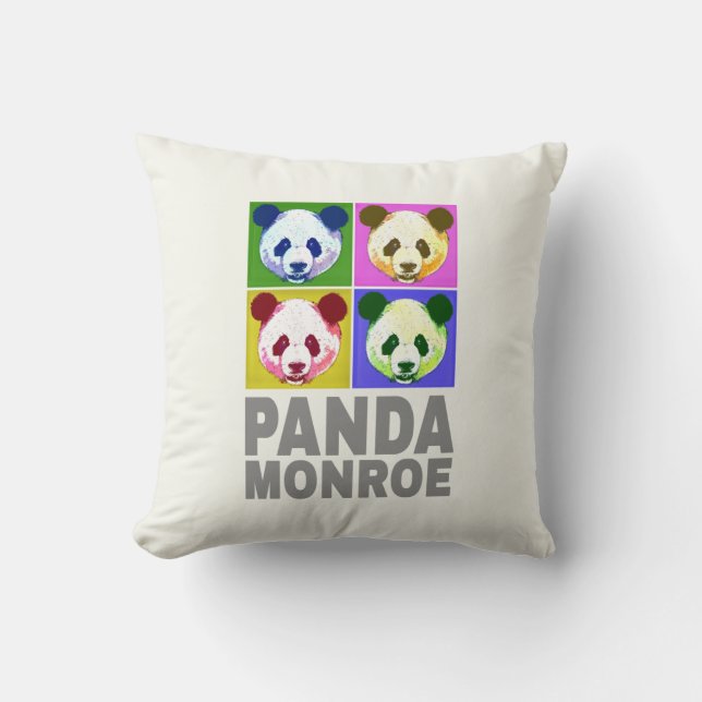Coussin Panda Monroe Ours Pop Art Portrait (Recto)