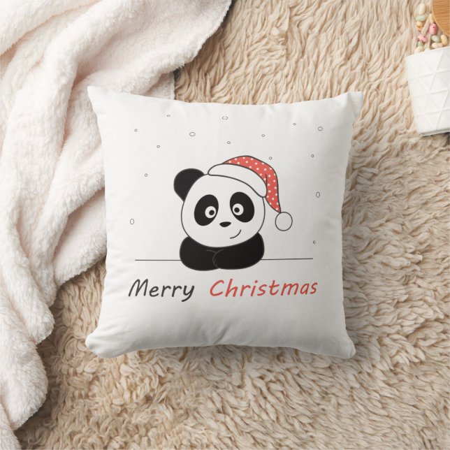 Coussin Panda Noël Neige Animaux d'hiver Pandas (Couverture)